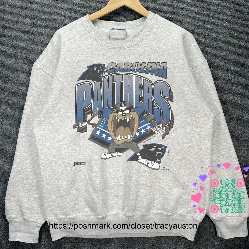 Vintage Carolina Panthers Taz Looney Toons Football Sweatshirt NFL shirt tee